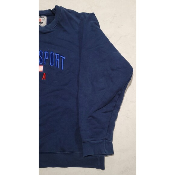 Guess Sport USA Vintage 90s Sweatshirt Crewneck Men’s Size Medium Blue EUC - Picture 3 of 9